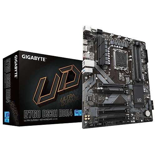 Gigabyte B760 DS3H DDR5 7600 MHz (OC) PCI-E Gen4 M.2 USB 3.2 DP HDMI 1G LAN ATX Soket 1700