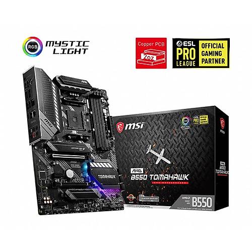 MSI MAG B550 TOMAHAWK DDR4 5100MHz (OC) HDMI DP M.2 USB 3.2 RGB ATX AM4