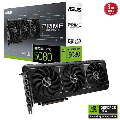 ASUS PRIME GeForce RTX 5080 16GB GDDR7 Ekran Kart