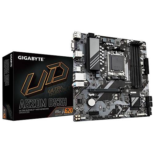 Gigabyte A620M DS3H DDR5 7600 MHz (OC) PCI-E Gen4 M.2 USB 3.2 VGA DP HDMI 1G LAN mATX AM5