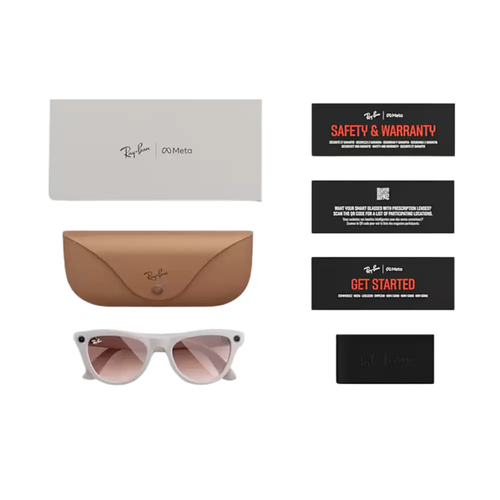 Ray-Ban Meta Skyler Ak�ll� G�zl�k Parlak Kire�li Gri �er�eve Tar��n Pembesi Cam Rengi