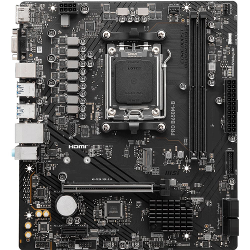 MSI PRO B650M-B DDR5 6800MHz (OC) HDMI VGA M.2 USB 3.2 2.5G LAN mATX AM5