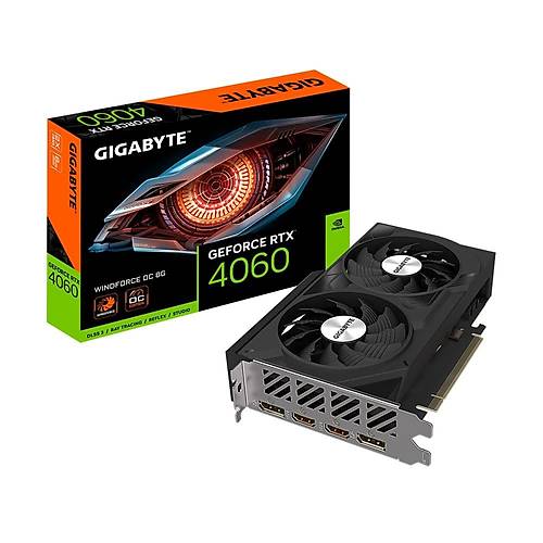 Gigabyte GeForce RTX 4060 Windforce OC 8G 8GB 128Bit GDDR6 GV-N4060WF2OC-8GD