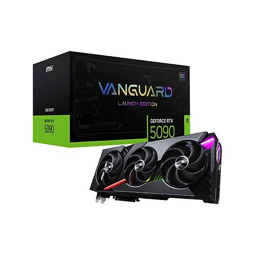 MSI GeForce RTX 5090 32G Vanguard Soc Launch Edition 32GB GDDR7 512bit DX12 PCIe 5.0 (3xDP 1xHDMI) Ekran Kart