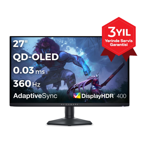 Dell Alienware AW2725DF 27 2560x1440 360Hz 0.03 ms HDMI DP Type-C HDR TrueBlack 400 QD-OLED Gaming Monitr