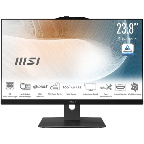 MSI MODERN AM242P 1M-1815XTR 23.8 FHD (1920X1080) CORE 5 120U 8GB DDR4 500GB SSD DOS SIYAH AIO PC