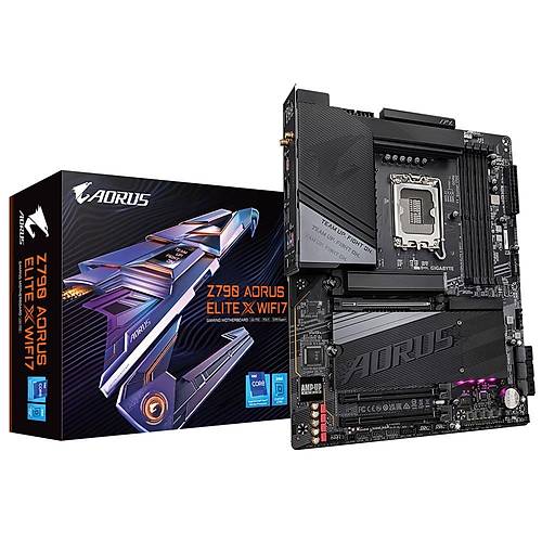 Gigabyte Z790 AORUS ELITE X WIFI7 DDR5 8266 MHz (OC) PCI-E Gen5 M.2 USB 3.2 DP HDMI 2.5G LAN Wi-Fi 7 ATX Soket 1700