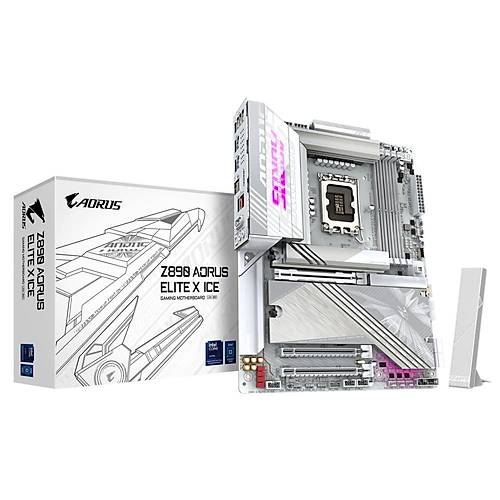 Gigabyte Z890 AORUS ELITE X ICE DDR5 9500 MHz (OC) M.2 USB 2.0 USB 3.2 Thunderbolt Wi-Fi 7 2.5G LAN ATX Soket 1851