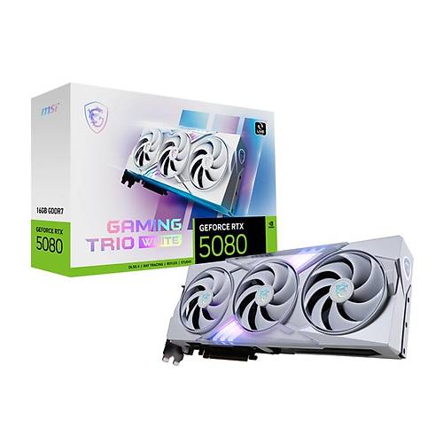 MSI GeForce RTX 5080 16G Gaming Trio White 16GB GDDR7 256bit DX12 PCIe 5.0 (3xDP 1xHDMI) Ekran Kart