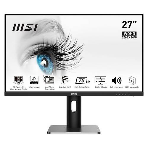 MSI PRO MP273QP 27 2560x1440 75Hz 1ms HDMI DP IPS Monitr