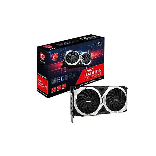 MSI Radeon RX 6750 XT Mech 2X 12G OC 12GB GDDR6 192Bit PCIe 4.0 X16 (3xDP 1xHDMI) Ekran Kart