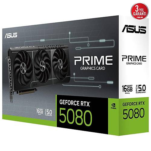 ASUS PRIME GeForce RTX 5080 16GB GDDR7 Ekran Kart