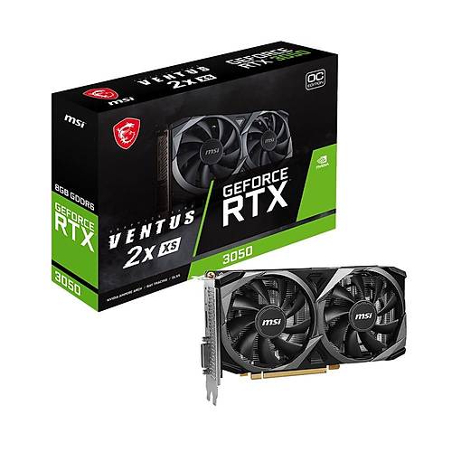 MSI GeForce RTX 3050 Ventus 2X XS 8G OC 8GB GDDR6 128Bit DX12 PCIe 4.0 X8 (1xDP 1xHDMI 1xDL-DVI-D) Ekran Kart