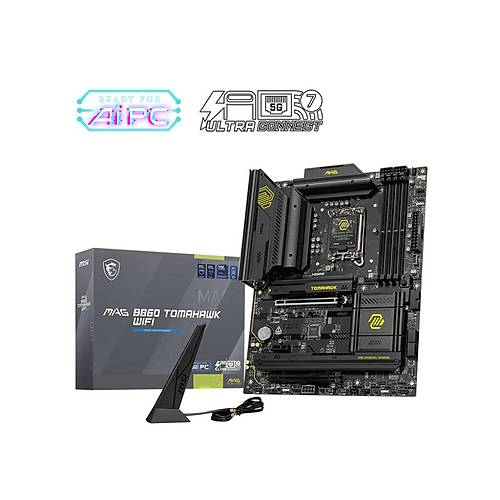MSI MAG B860 TOMAHAWK WiFi DDR5 9200MHz (OC) 3xM.2 Thunderbolt 4 HDMI DP 5G LAN WiFi 7 ATX Soket 1851