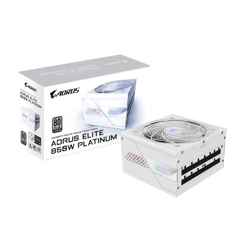 Gigabyte Aorus Elite P850W 80+ Platinum Modler 120mm FDB Fanl Power Supply GP-AE850PM PG5 ICE