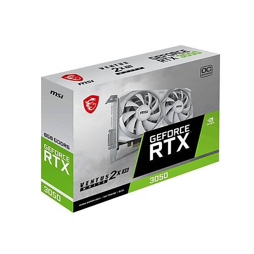 MSI GeForce RTX 3050 Ventus 2X XS White 8G OC 8GB GDDR6 128Bit DX12 PCIe 4.0 X8 (3xDP 1xHDMI) Ekran Kart