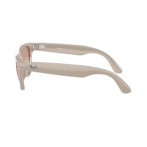Ray-Ban Meta Skyler Ak�ll� G�zl�k Parlak Kire�li Gri �er�eve Tar��n Pembesi Cam Rengi