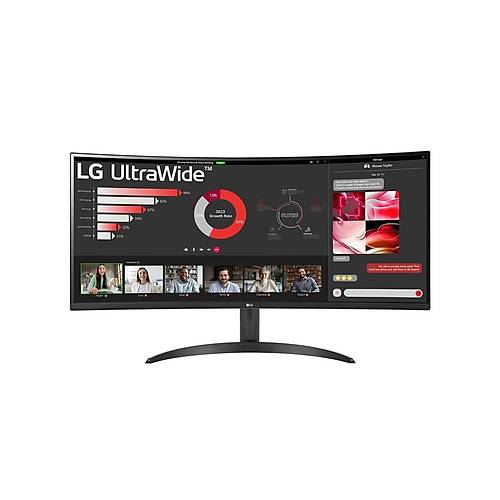 Lg 34WR50QC-B 34 3440x1440 100Hz 5ms HDMI DP HDR10 Curved FreeSync Premium Led Monitr