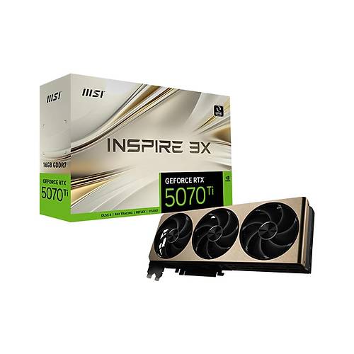 MSI GeForce RTX 5070 Ti 16G Inspire 3X Plus 16GB GDDR7 256bit DX12 PCIe 5.0 (3xDP 1xHDMI) Ekran Kart