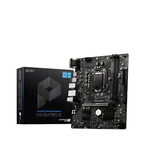 MSI H510M PRO-E DDR4 3200MHz PCI-E Gen 4 USB 3.2 1x1G LAN mATX Soket 1200