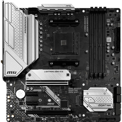 MSI MAG B550M MORTAR MAX WiFi DDR4 4400MHz (OC) HDMI DP M.2 USB 3.2 2.5G LAN WiFi 6E mATX AM4