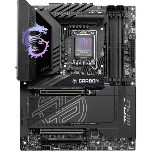MSI MPG Z890 CARBON WiFi DDR5 9200MHz (OC) USB 20Gbps 5xM.2 Thunderbolt 4 HDMI DP 1x5G 1x 2.5 LAN WiFi 7 ATX Soket 1851