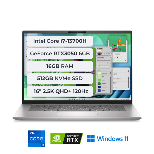 Dell Inspiron 16 7630 i7-13700H 16GB 512GB SSD 6GB RTX3050 70W 16 2.5K Windows 11 I76303002WH