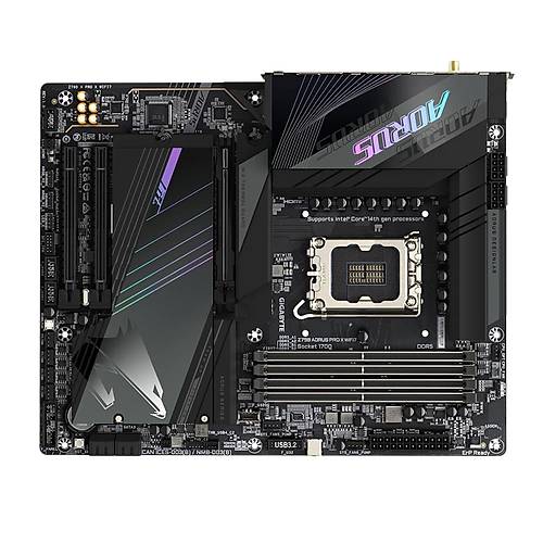 Gigabyte Z790 AORUS PRO X WIFI7 Wi-Fi DDR5 8266 MHz (OC) PCI-E Gen5 M.2 USB 3.2 DP HDMI 5G LAN Wi-Fi 7 ATX Soket 1700