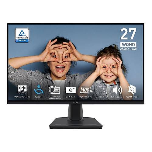 MSI PRO MP275QDE 27 2560x1440 100Hz 1ms HDMI DP Adaptive Sync IPS Monitr