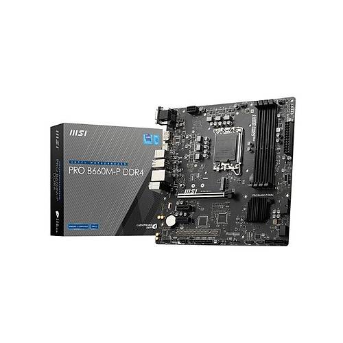 MSI PRO B660M-P DDR4 4600MHz (OC) PCI-E Gen 4 HDMI VGA DP M.2 USB 3.2 1x1G LAN mATX Soket 1700