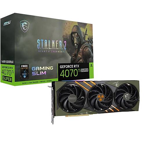 MSI GeForce RTX 4070 Ti Super 16G Gaming Slim Stalker 2 Edition 16GB GDDR6X 256Bit DX12 PCIe 4.0 X16 DLSS 3 Ekran Kart (3xDP 1xHDMI)