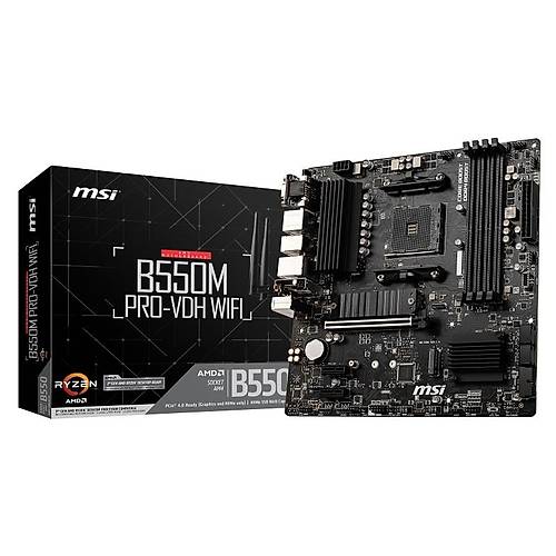 MSI B550M PRO-VDH WIFI DDR4 4400MHz (OC) HDMI DVG VGA M.2 USB 3.2 Wi-Fi mATX AM4