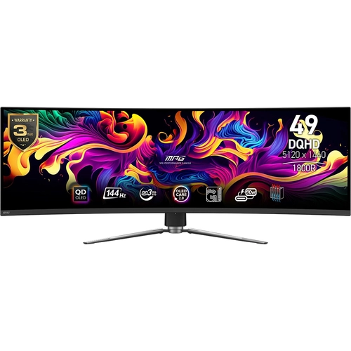 MSI MPG 491CQP QD-OLED 49 5120x1440 144Hz 0.03 ms HDMI DP Type-C HDR 400 Curved OLED Gaming Monitr