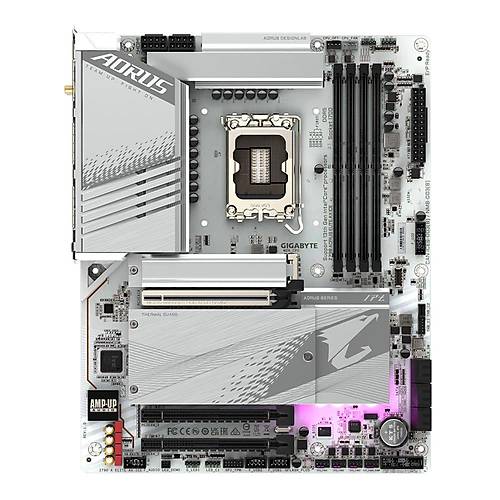 Gigabyte Z790 AORUS ELITE AX ICE Wi-Fi DDR5 7600 MHz (OC) PCI-E Gen5 M.2 USB 3.2 DP HDMI 2.5G LAN Wi-Fi 6E ATX Soket 1700