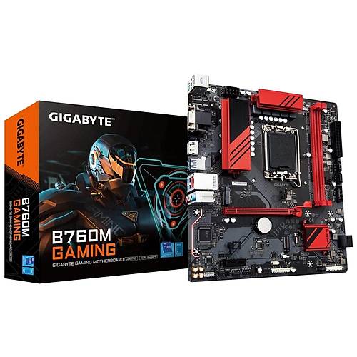 Gigabyte B760M Gaming DDR5 5600MHz M.2 HDMI DP D-Sub 2.5GbE Lan Micro ATX Soket 1700 Anakart