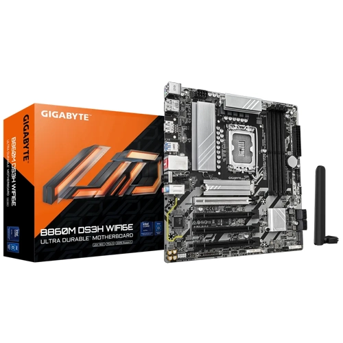 Gigabyte B860M DS3H WIFI6E DDR5 9066 MHz (OC) 2xM.2 DP HDMI 2.5G LAN Wi-Fi 6E Micro-ATX Soket 1851