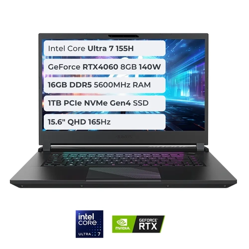 Gigabyte Aorus 15 BKG-13TR754SH Ultra 7 155H 16GB 1TB SSD 8GB RTX4060 140W 15.6 QHD 165Hz Windows 11