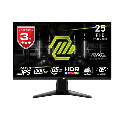 MSI MAG 255XF 24.5 1920x1080 FHD 300Hz 0.5ms HDMI DP FreeSync Premium IPS Gaming Monitr
