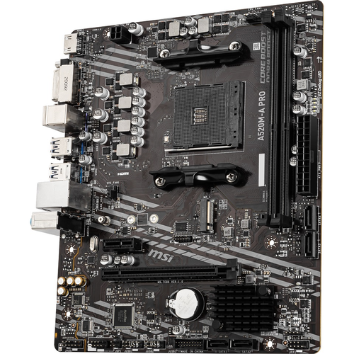 MSI A520M-A PRO DDR4 4600MHz DVI HDMI VGA M.2 USB 3.2 mATX AM4