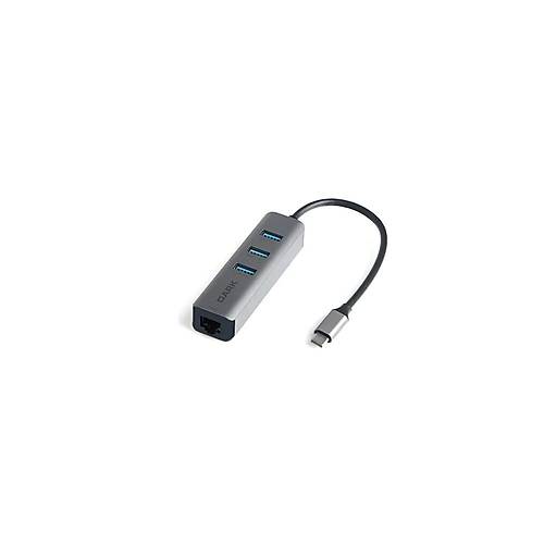 Dark USB Type-C - Ethernet ve USB 3.0 oklayc Adaptr