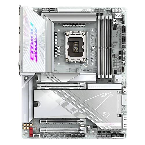 Gigabyte Z890 AORUS PRO ICE DDR5 9500 MHz (OC) M.2 USB 2.0 USB 3.2 Thunderbolt Wi-Fi 7 5G LAN ATX Soket 1851