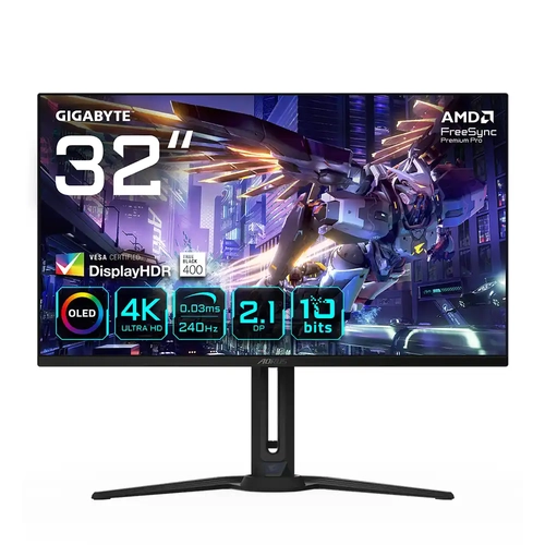 Gigabyte AORUS FO32U2P 31.5 3840x2160 240Hz 0.03 ms HDMI DP mDP Type-C HDR 400 OLED Gaming Monit�r