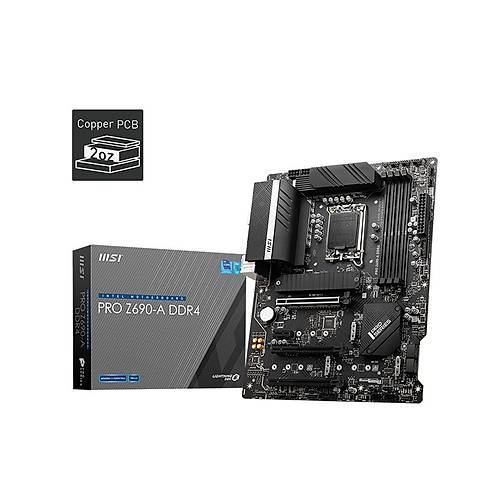 MSI PRO Z690-A DDR4 5200MHz (OC) PCI-E Gen 5 M.2 USB 3.2 2.5G LAN ATX Soket 1700