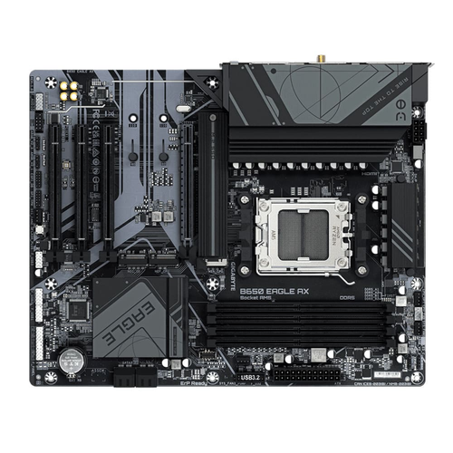 Gigabyte B650 Eagle AX Wi-Fi DDR5 7600 MHz (OC) PCI-E Gen3 M.2 USB 3.2 DP HDMI 1G LAN Wi-Fi 6E ATX AM5