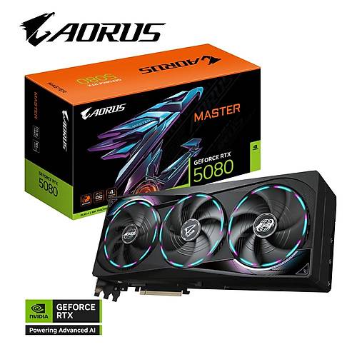 Gigabyte Aorus GeForce RTX 5080 Master 16GB 256bit GDDR7 GV-N5080AORUS M-16GD