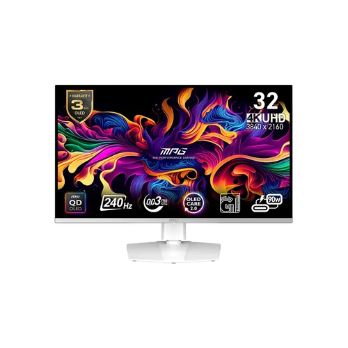 MSI MPG 321URXW QD-OLED 31.5 3840x2160 UHD 240Hz 0.03 ms HDMI DP Type-C True Black 400 G-Sync QD-OLED Gaming Monitr