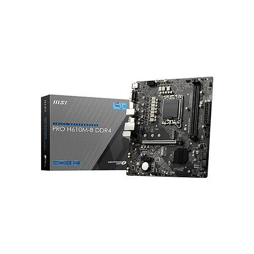 MSI PRO H610M-B DDR4 3200MHz (OC) PCI-E Gen 4 M.2 USB 3.2 1x1G LAN mATX Soket 1700