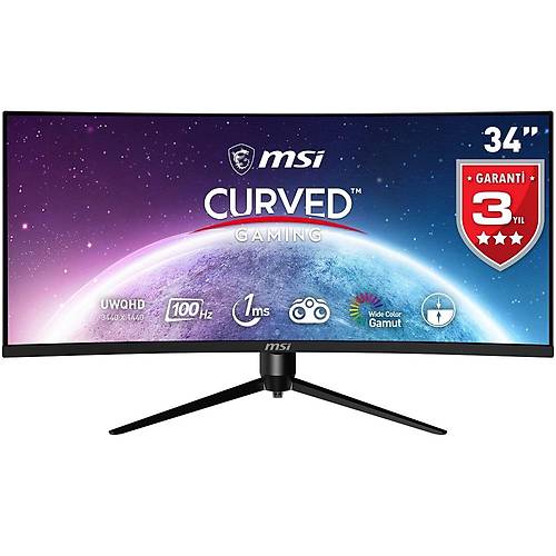 MSI MAG342CQPV 34 3440x1440 100Hz 1ms Adaptive Sync HDMI DP Curved 1500R Gaming Monitr