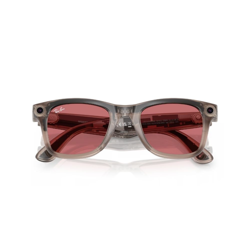 Ray-Ban Meta Wayfarer Ak�ll� G�zl�k Shiny Warm Stone Watermelon Red Transitions RW4006