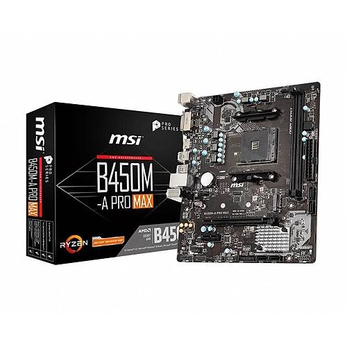 MSI B450M-A PRO MAX DDR4 4133MHz (OC) DVI HDMI GLAN SATA 6GB/S M.2 USB3.1 mATX AM4